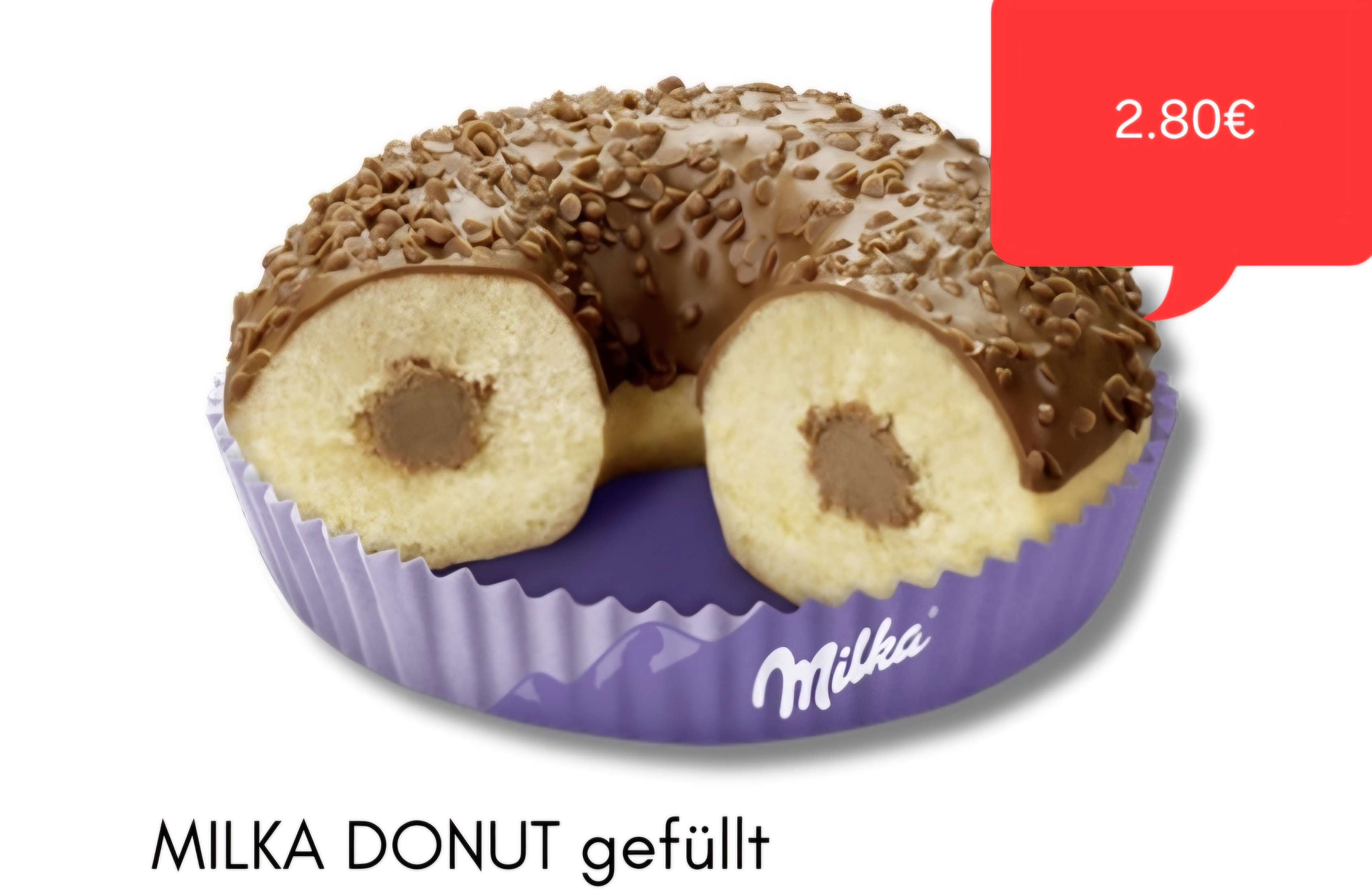 Milka-Donut gefüllt